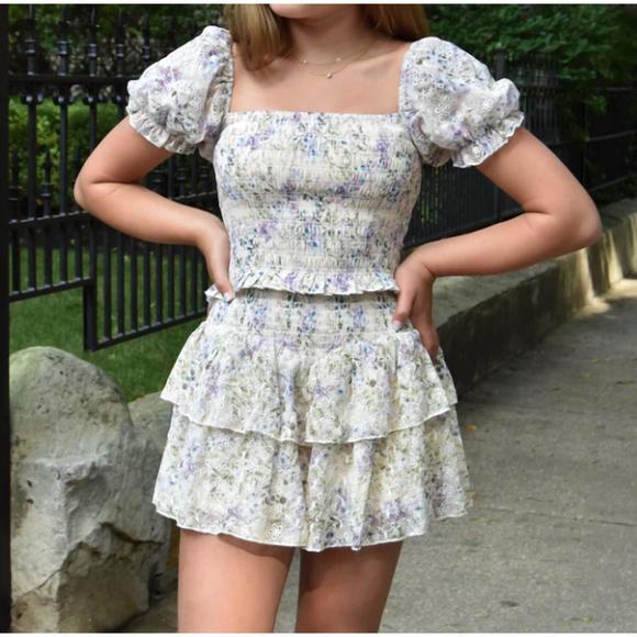 Katie J NYC Girls Vintage Vine Floral Alma Top